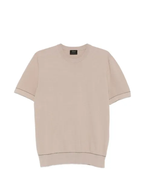 Brioni contrast-trim T-shirt