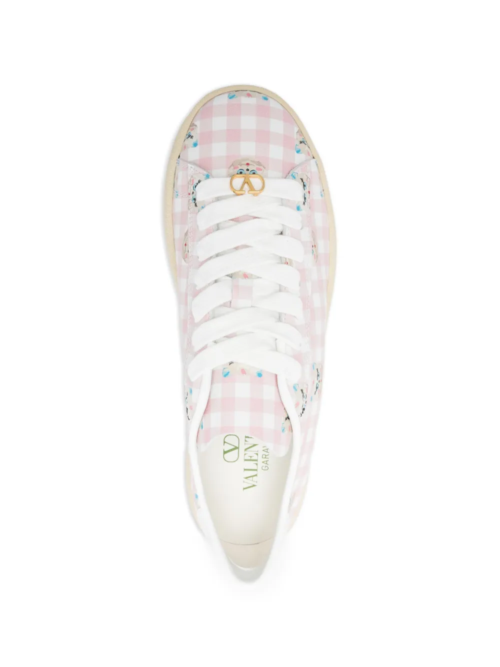 Valentino Garavani gingham platform sneakers Roze