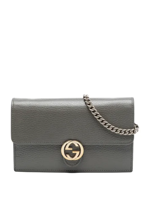 Gucci Pre-Owned 2016-2025 Interlocking G Dollar Calfskin Wallet on Chain crossbody bag