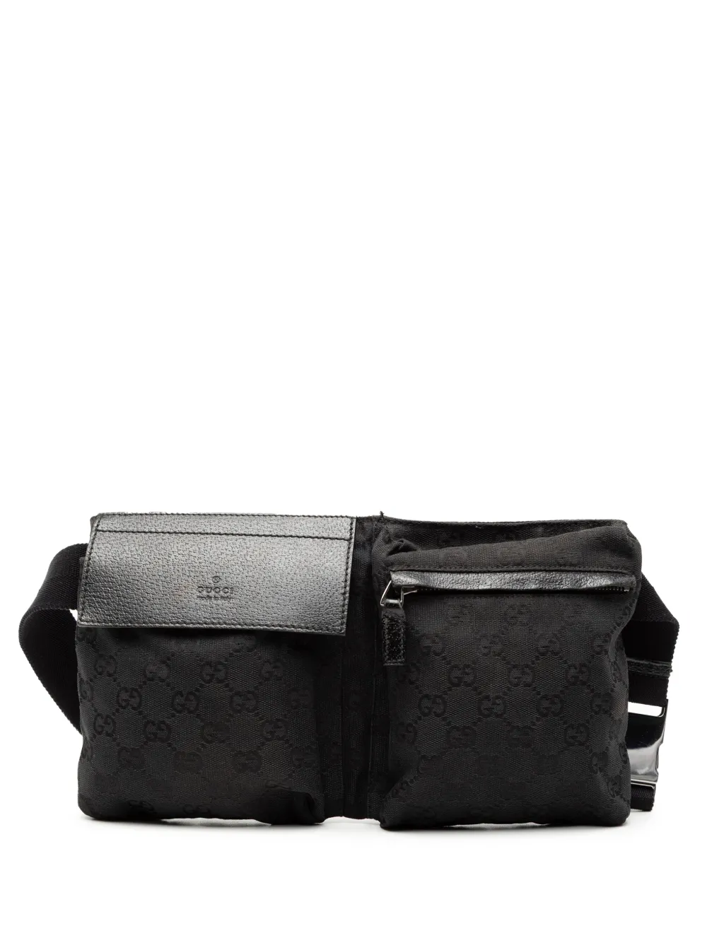 Gucci Pre-Owned 2000-2015 GG Canvas Double Pocket belt bag - Nero