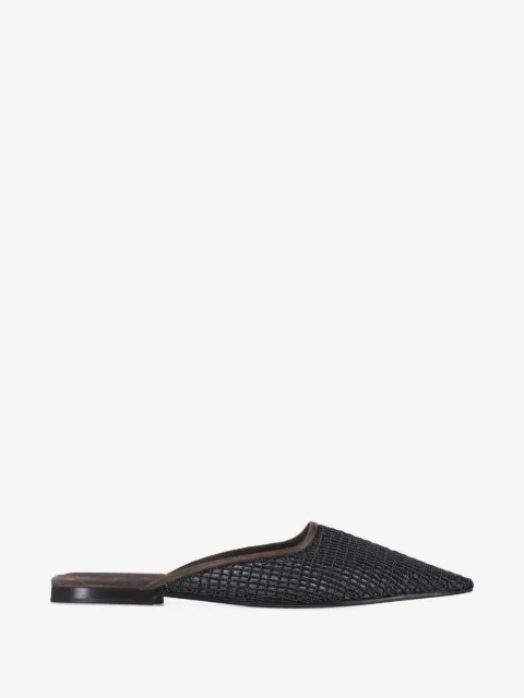 Brunello Cucinelli net-embroidery mules