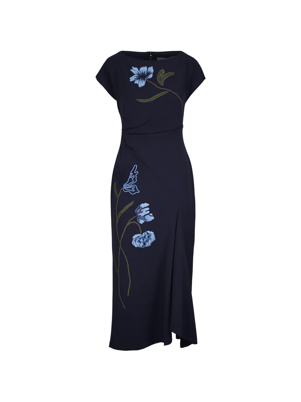 Lela Rose floral slit dress - Blu