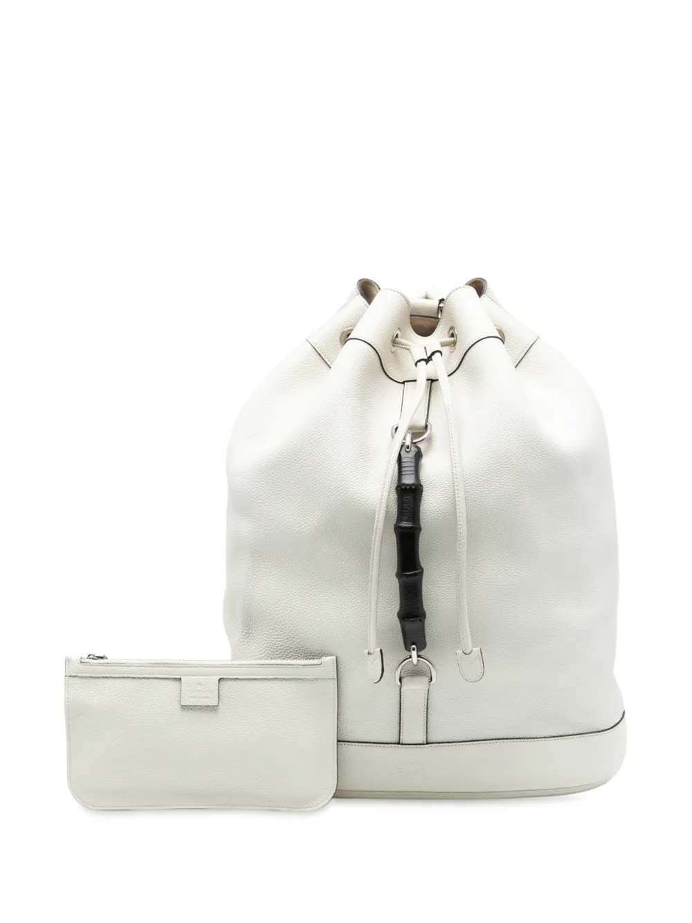 2000-2015 Leather Bamboo Drawstring Backpack