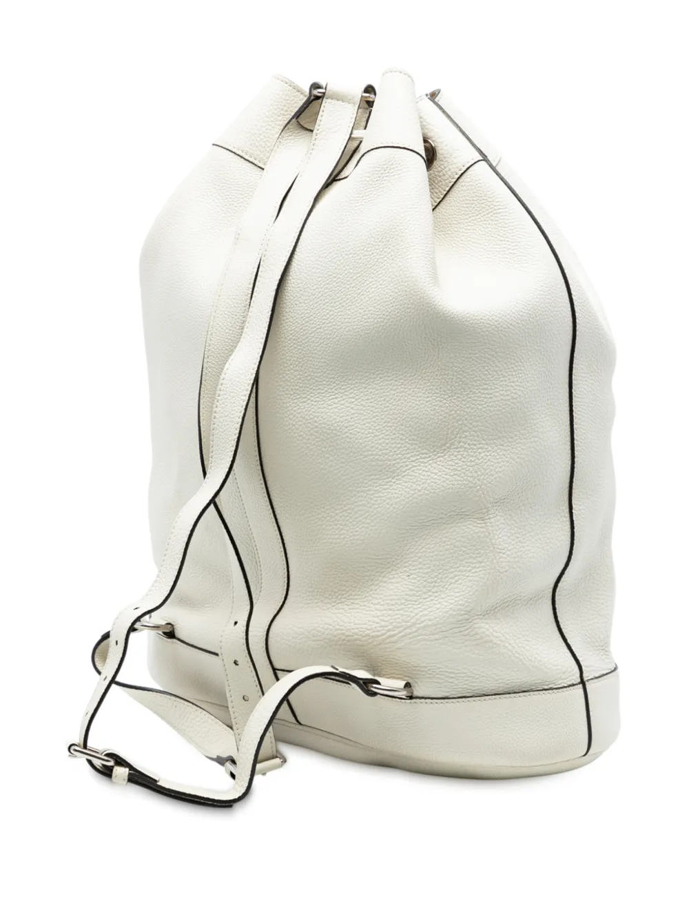 2000-2015 Leather Bamboo Drawstring Backpack
