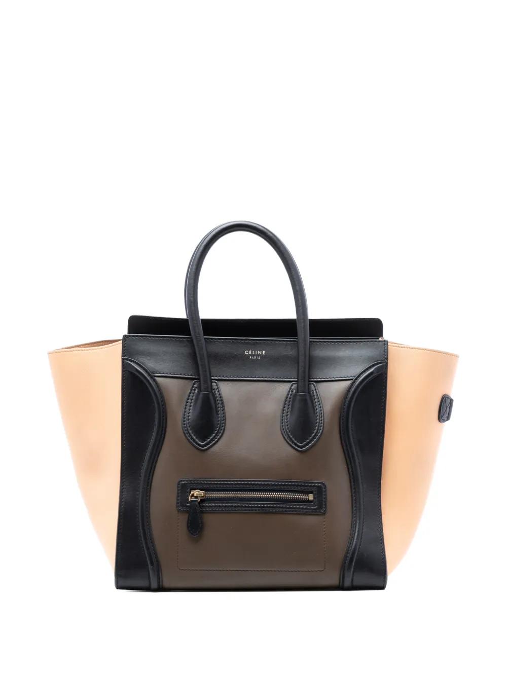 Celine Pre-Owned 2013 Mini Tricolor Calfskin Luggage tote bag - Marrone