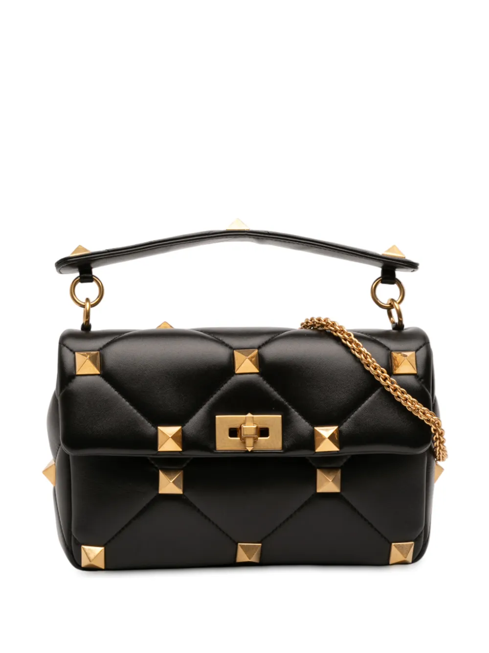 Valentino Garavani Pre-Owned 2018-2025 Large Nappa Roman Stud satchel - Nero