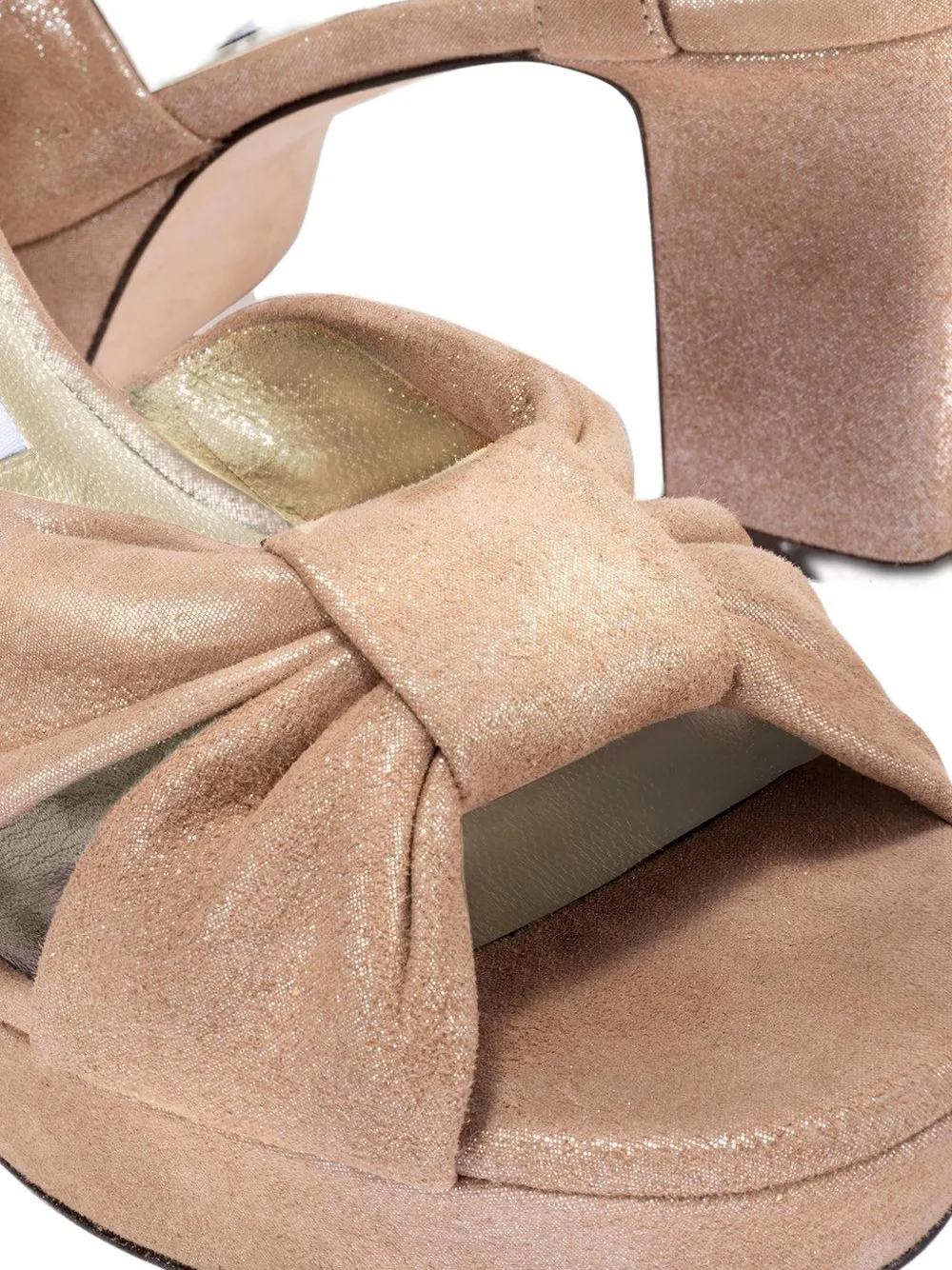 Jimmy Choo Heloise sandalen met plateauzool en geknoopt detail Beige