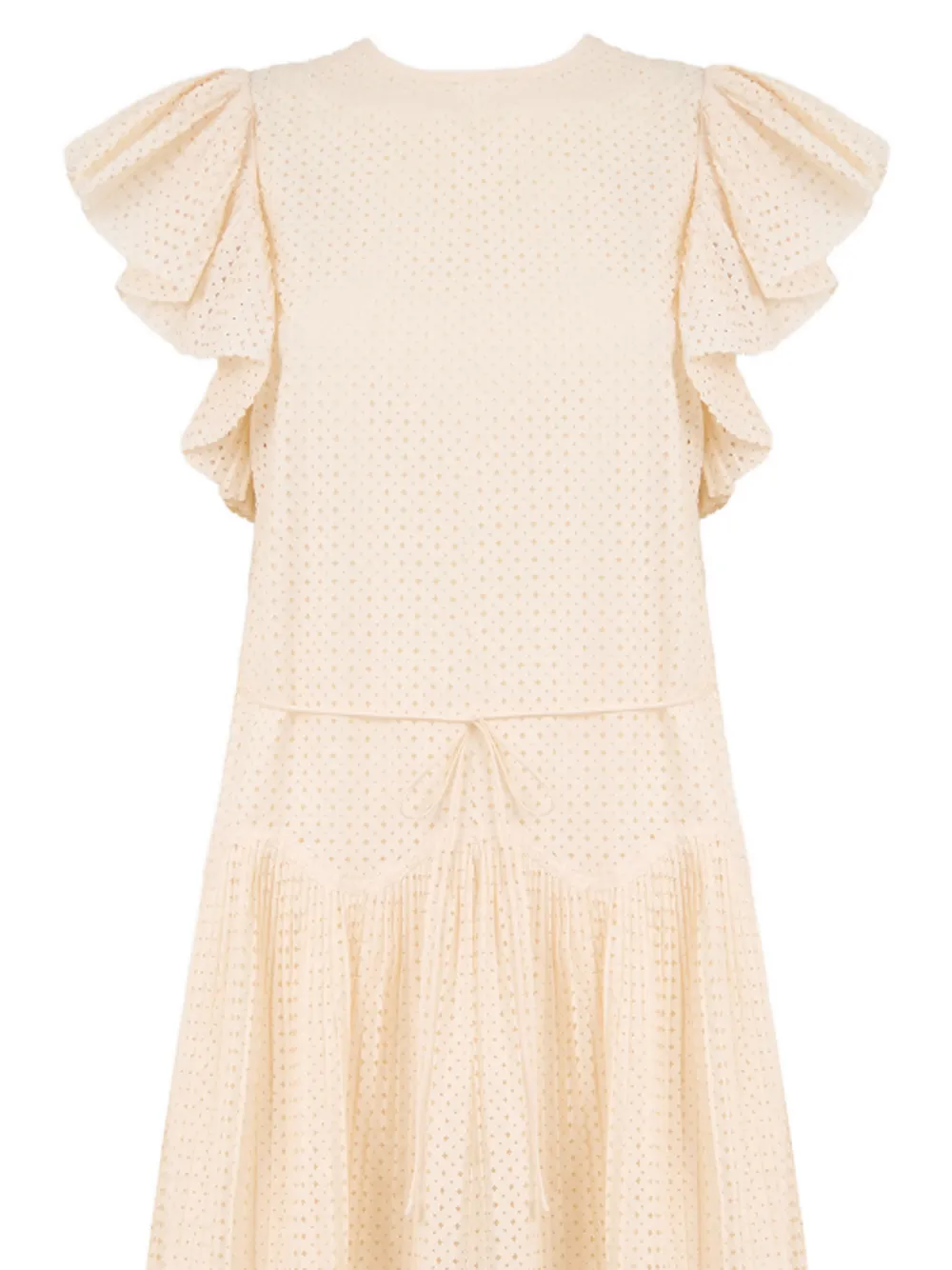 Ulla Johnson Sylvaine midi-jurk met ruches Beige