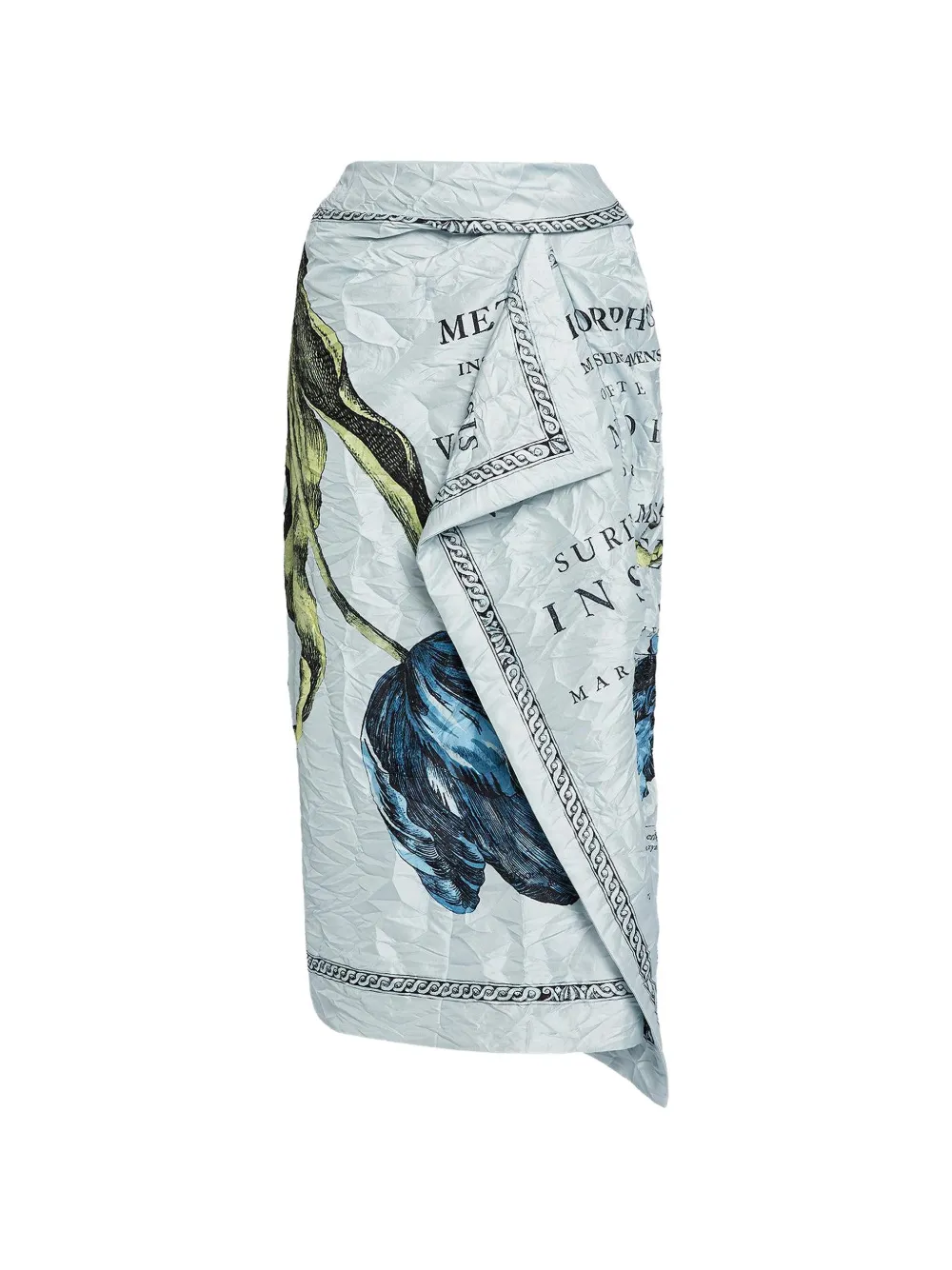 ERDEM draped floral midi skirt - Blu