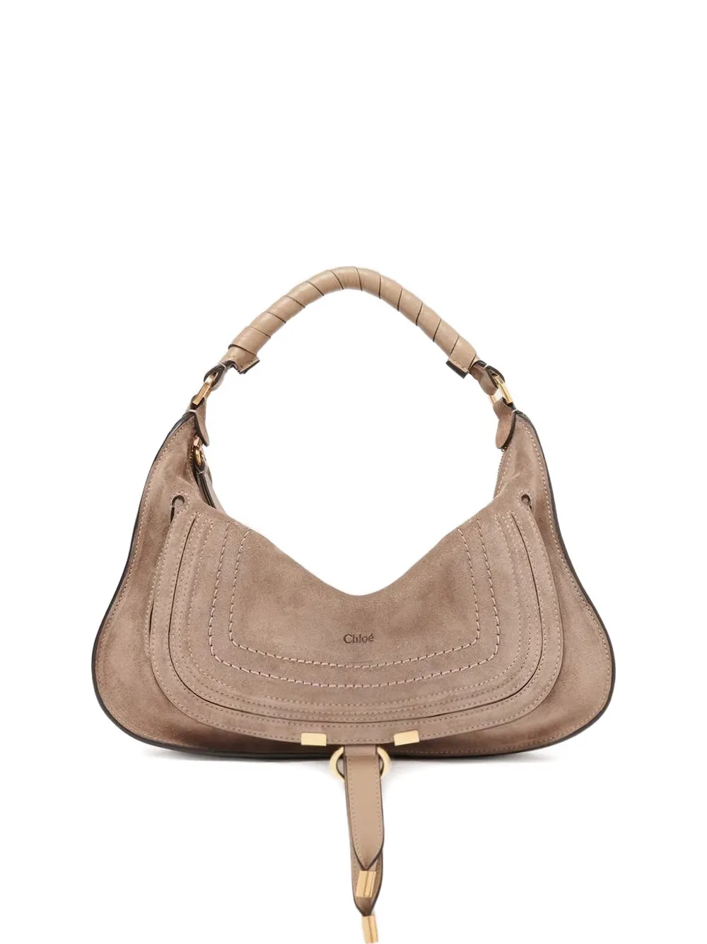 Chloé small Marcie suede shoulder bag - Marrone