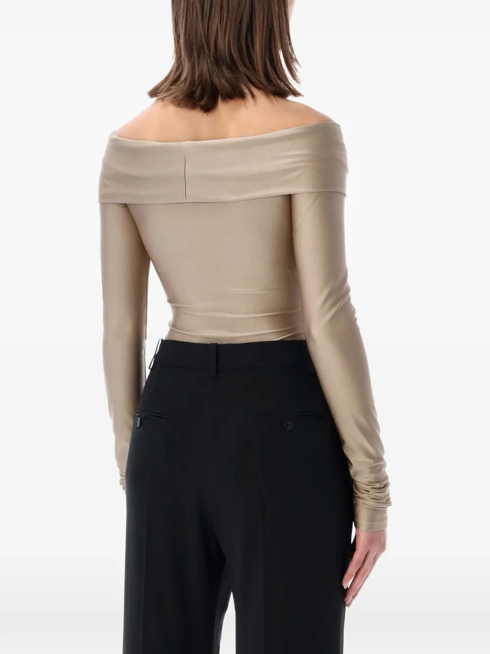  The Andamane Long-sleeves Knot Bodysuit - Neutrals 