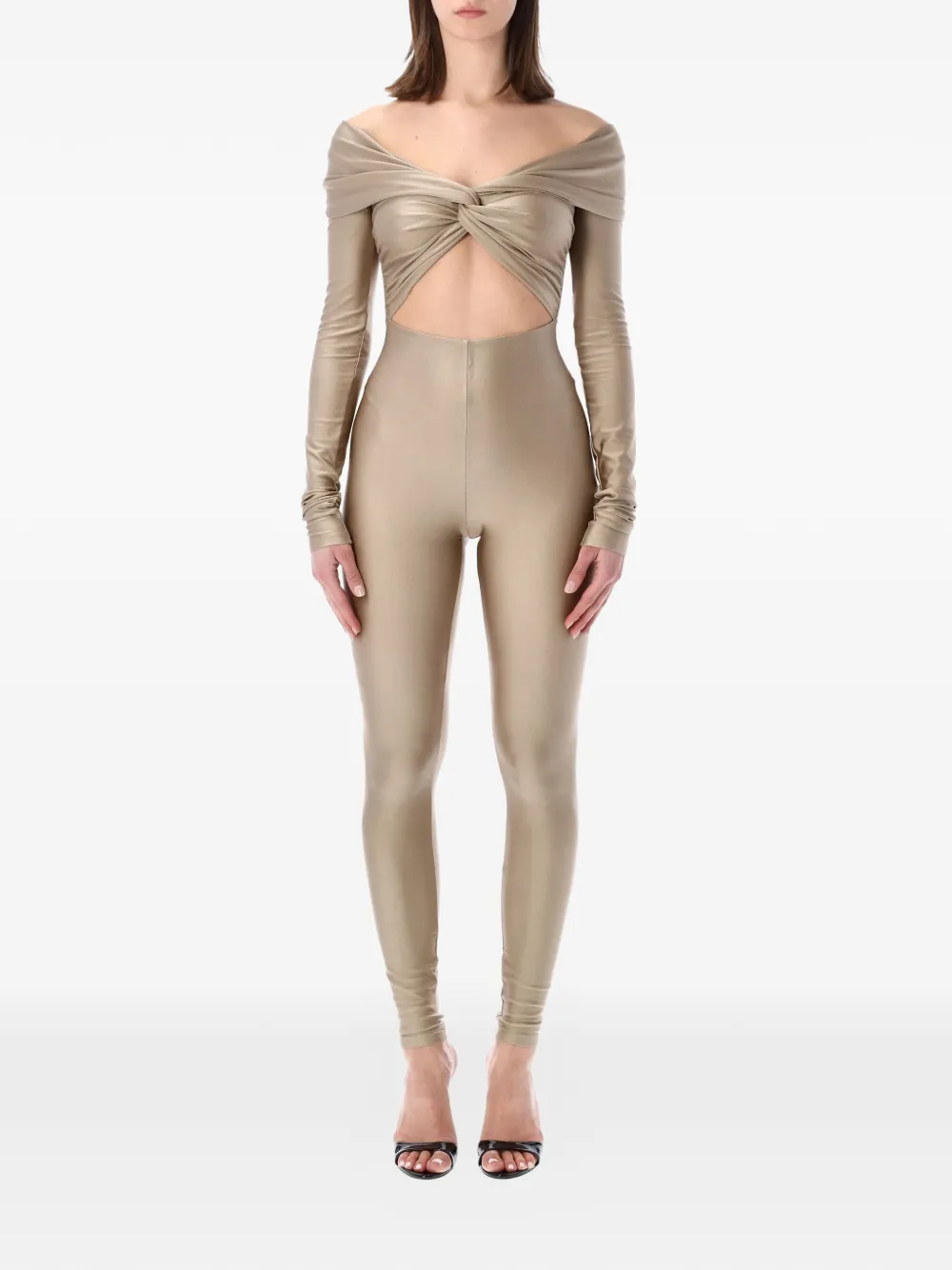 THE ANDAMANE off-shoulder cut-out jumpsuit - Toni neutri