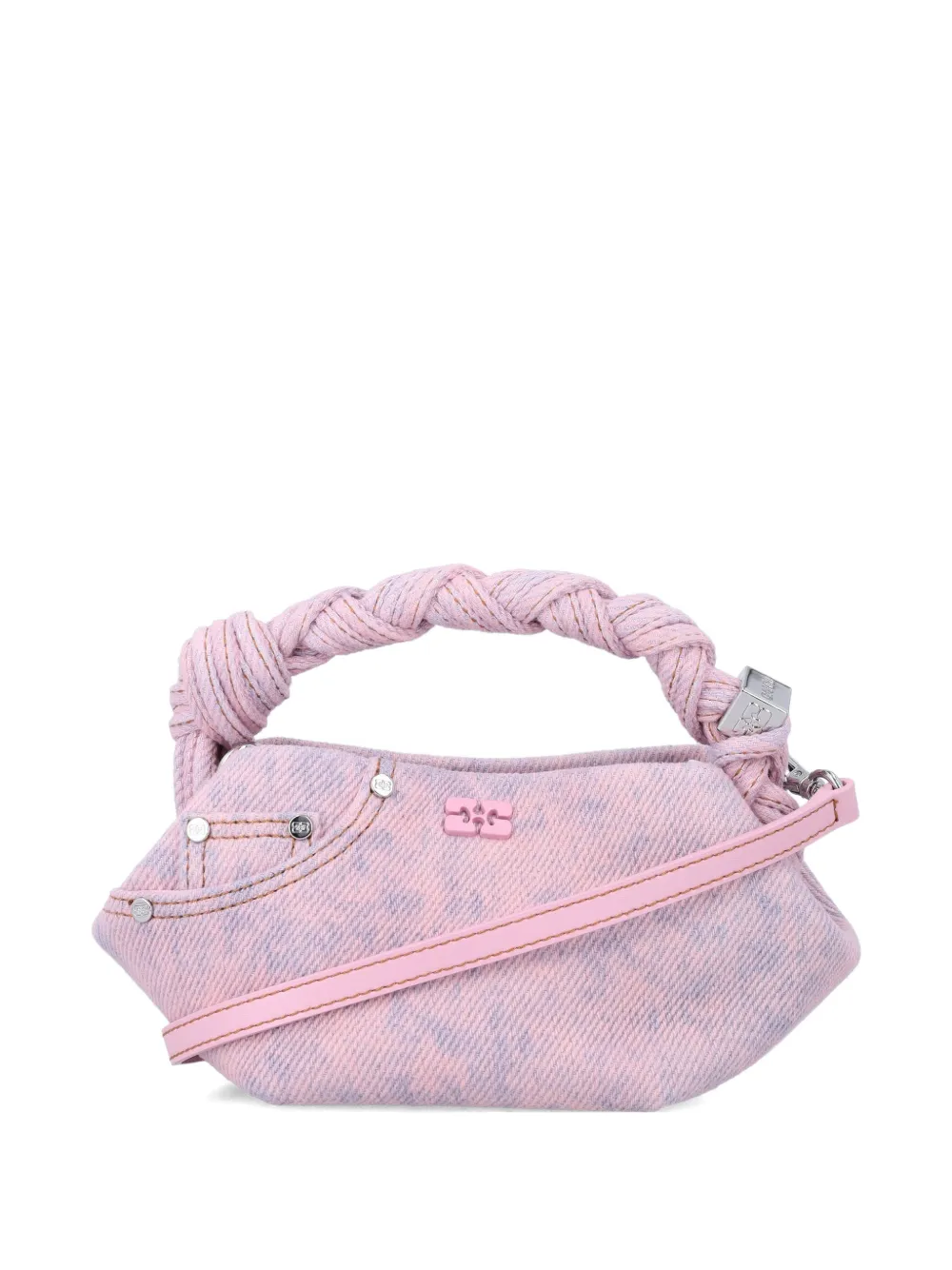 GANNI small Bou braided tote bag - Rosa