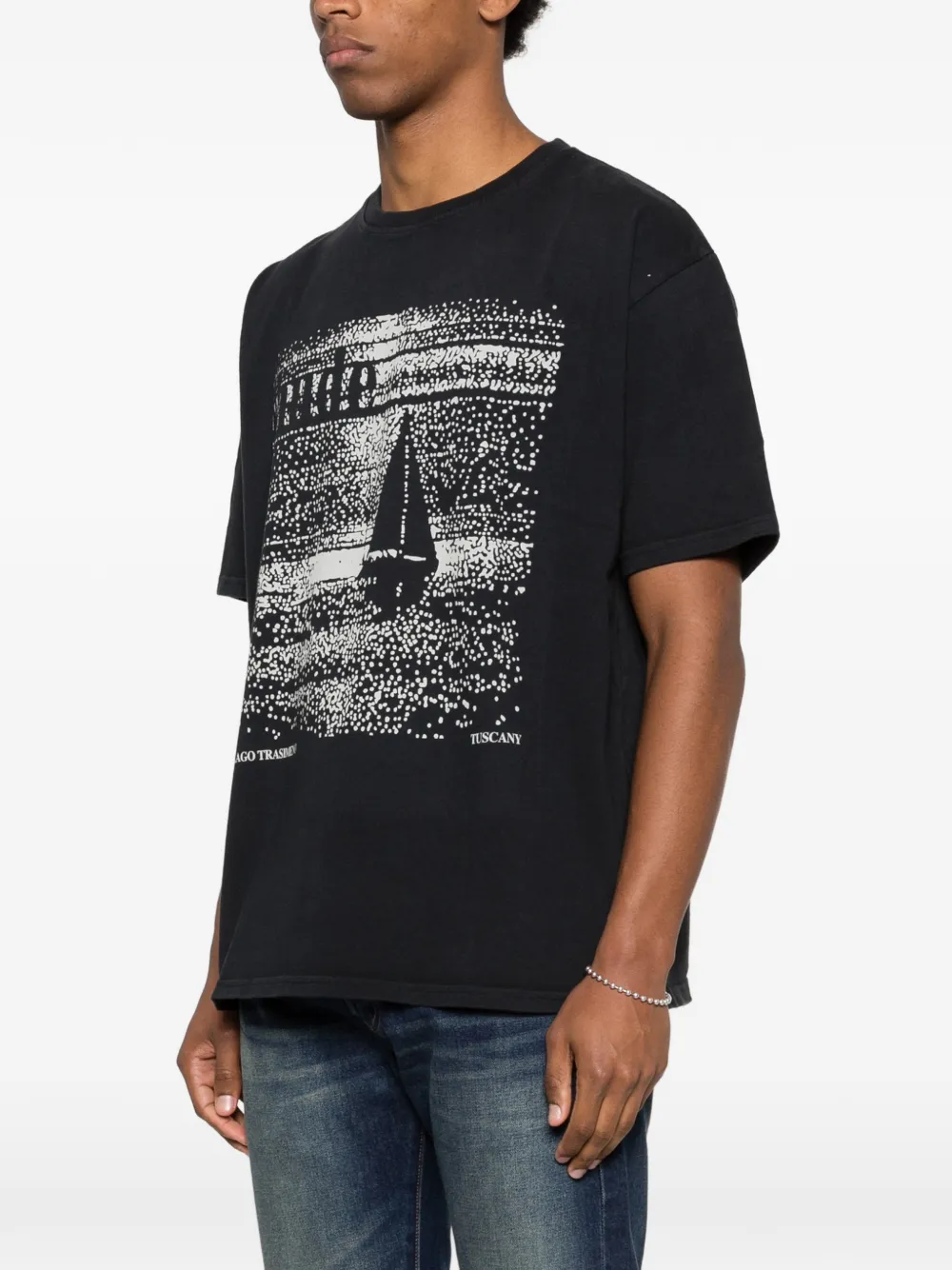 RHUDE T-shirt met grafische print Zwart