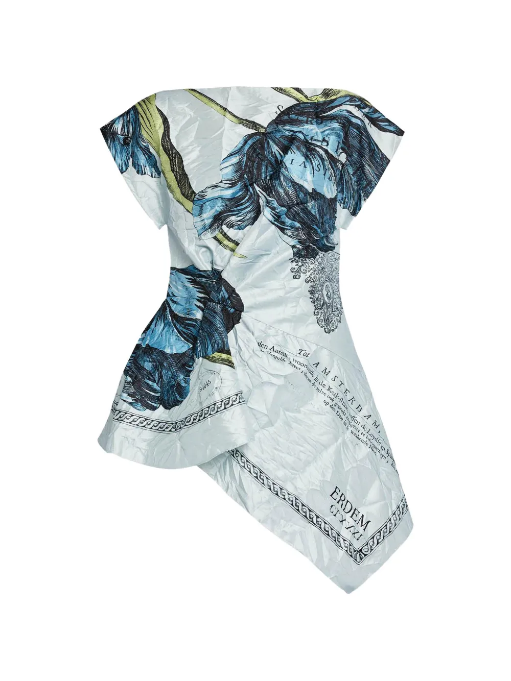 ERDEM Top asimmetrico a fiori - Bianco