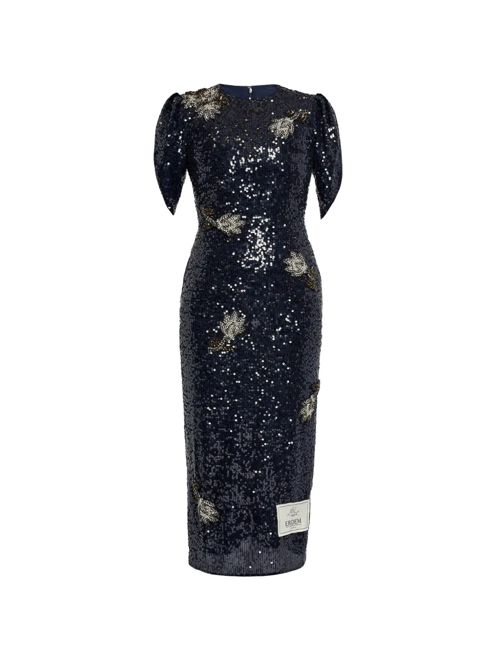 ERDEM Abito midi con paillettes - Blu