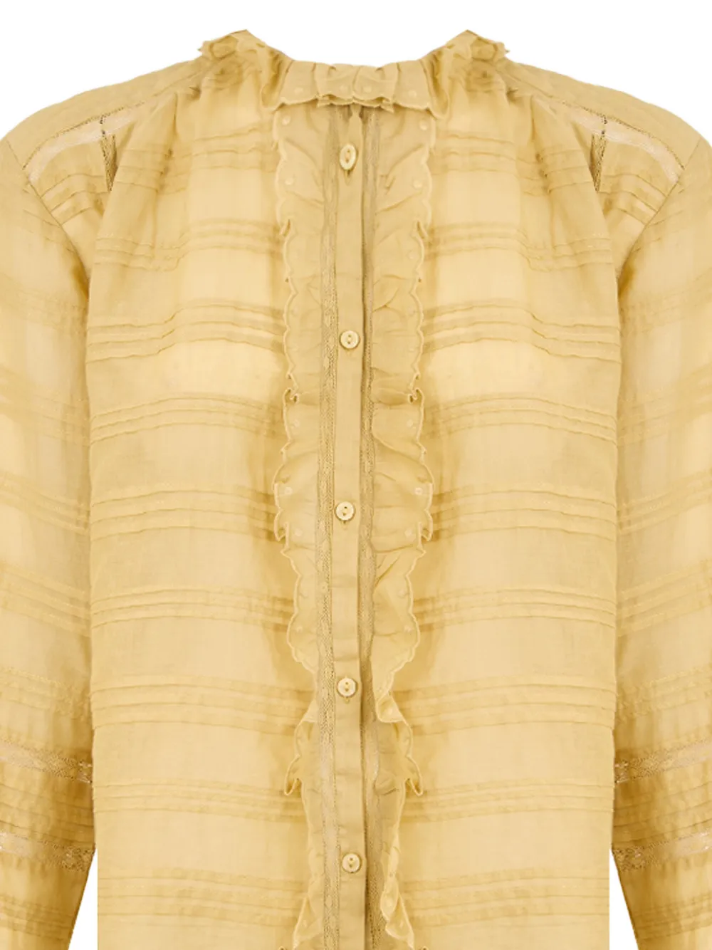 MARANT ÉTOILE Peline Ruffled Button Blouse in Yellow, view 4