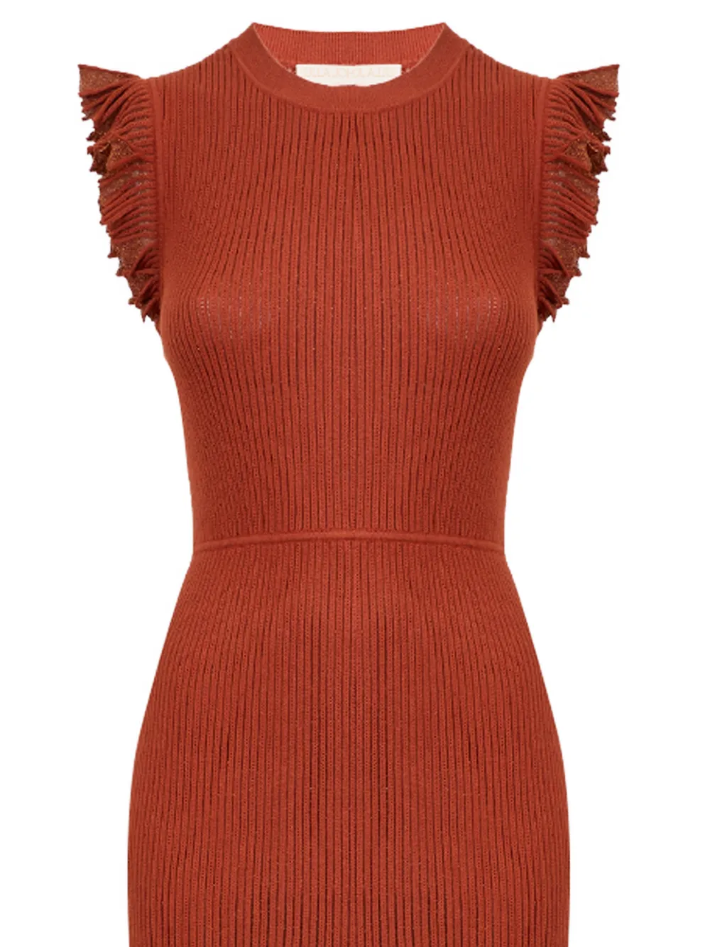 Ulla Johnson Noelle midi-jurk met ruches Oranje