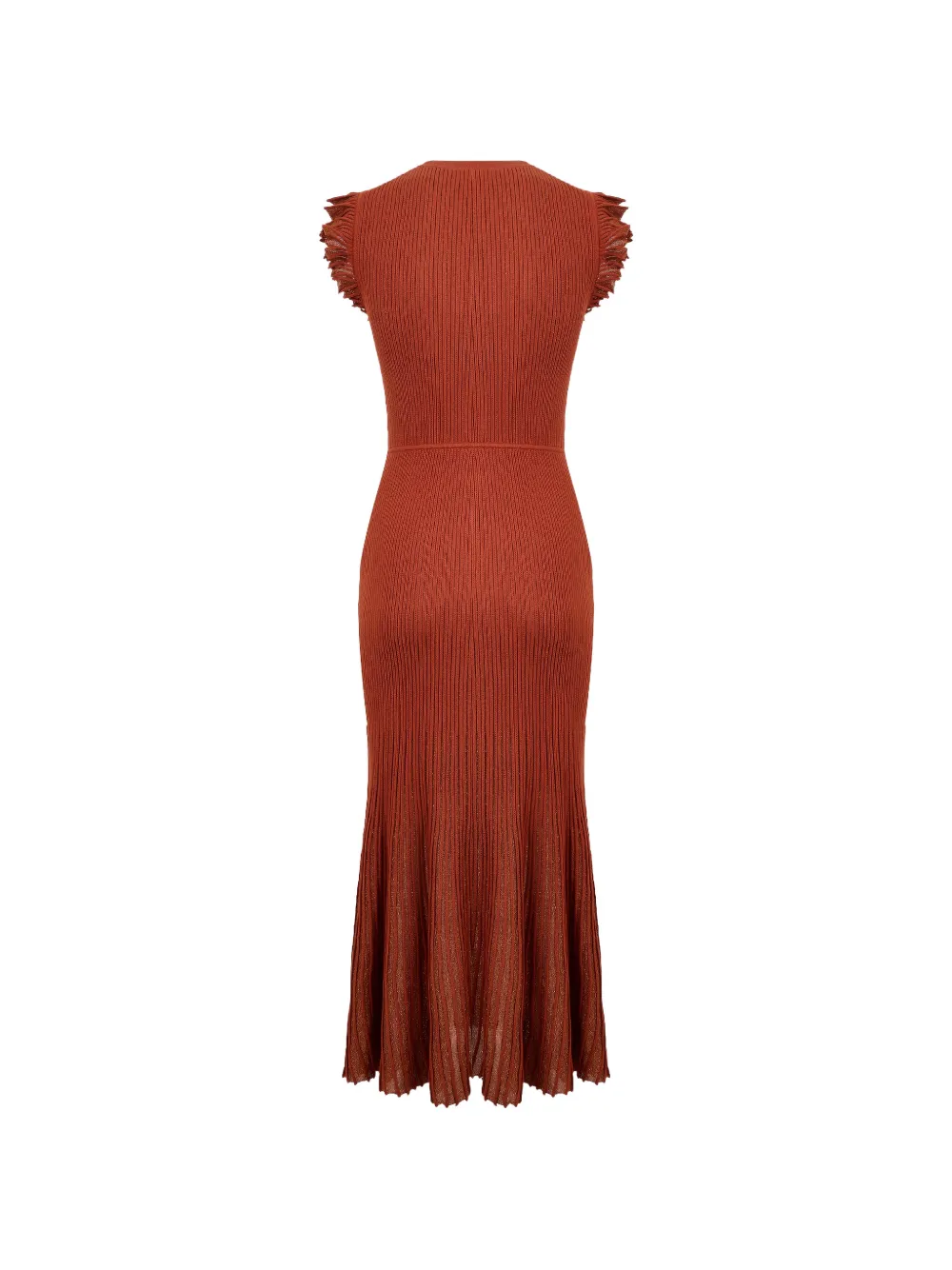 Ulla Johnson Noelle midi-jurk met ruches Oranje
