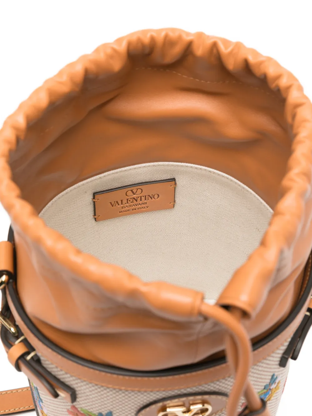 Valentino Garavani Bucket-tas met bloemenprint Beige