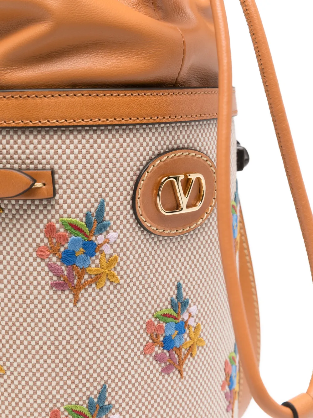Valentino Garavani Bucket-tas met bloemenprint Beige