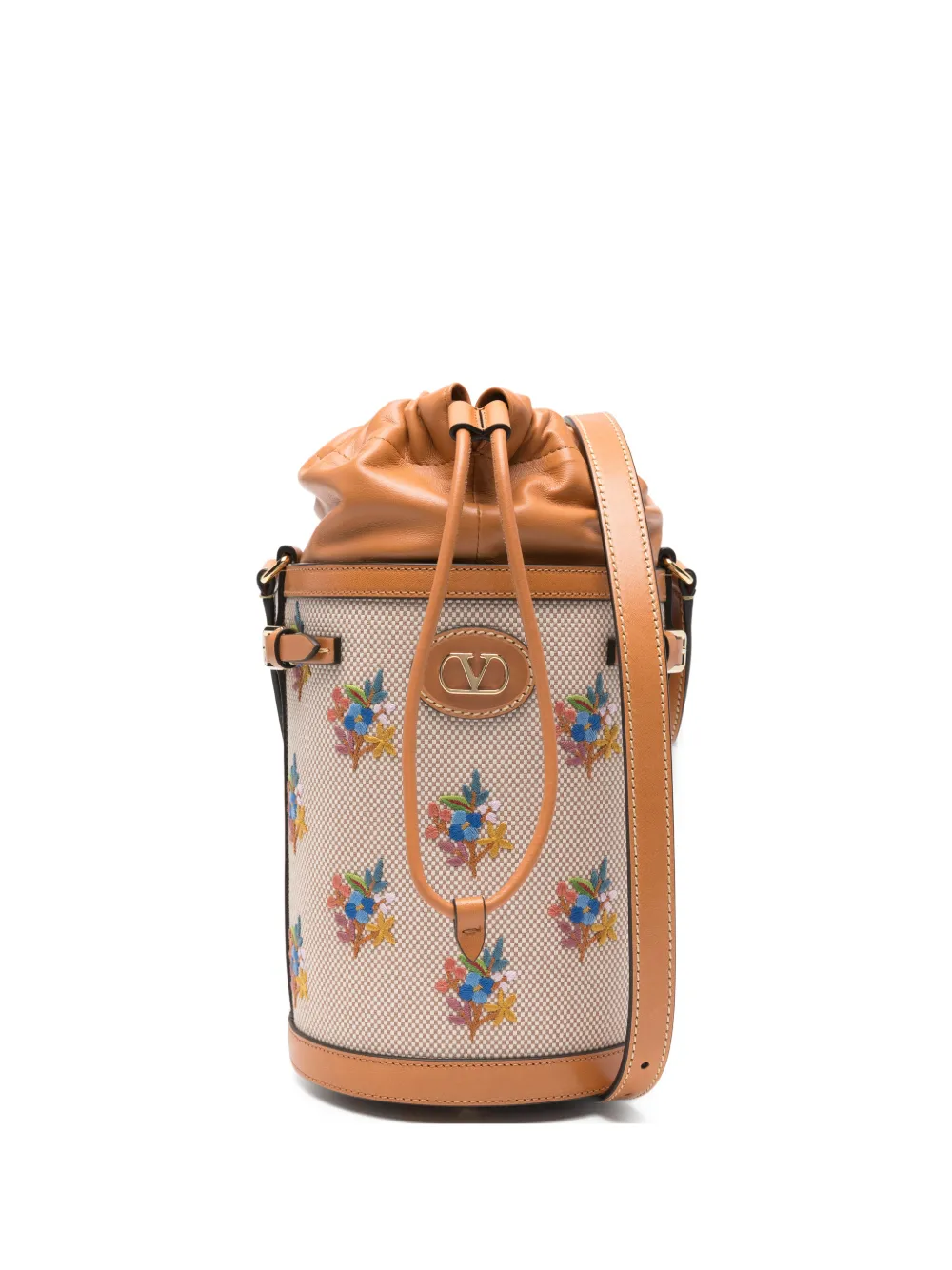Valentino Garavani floral-pattern bucket bag - Toni neutri