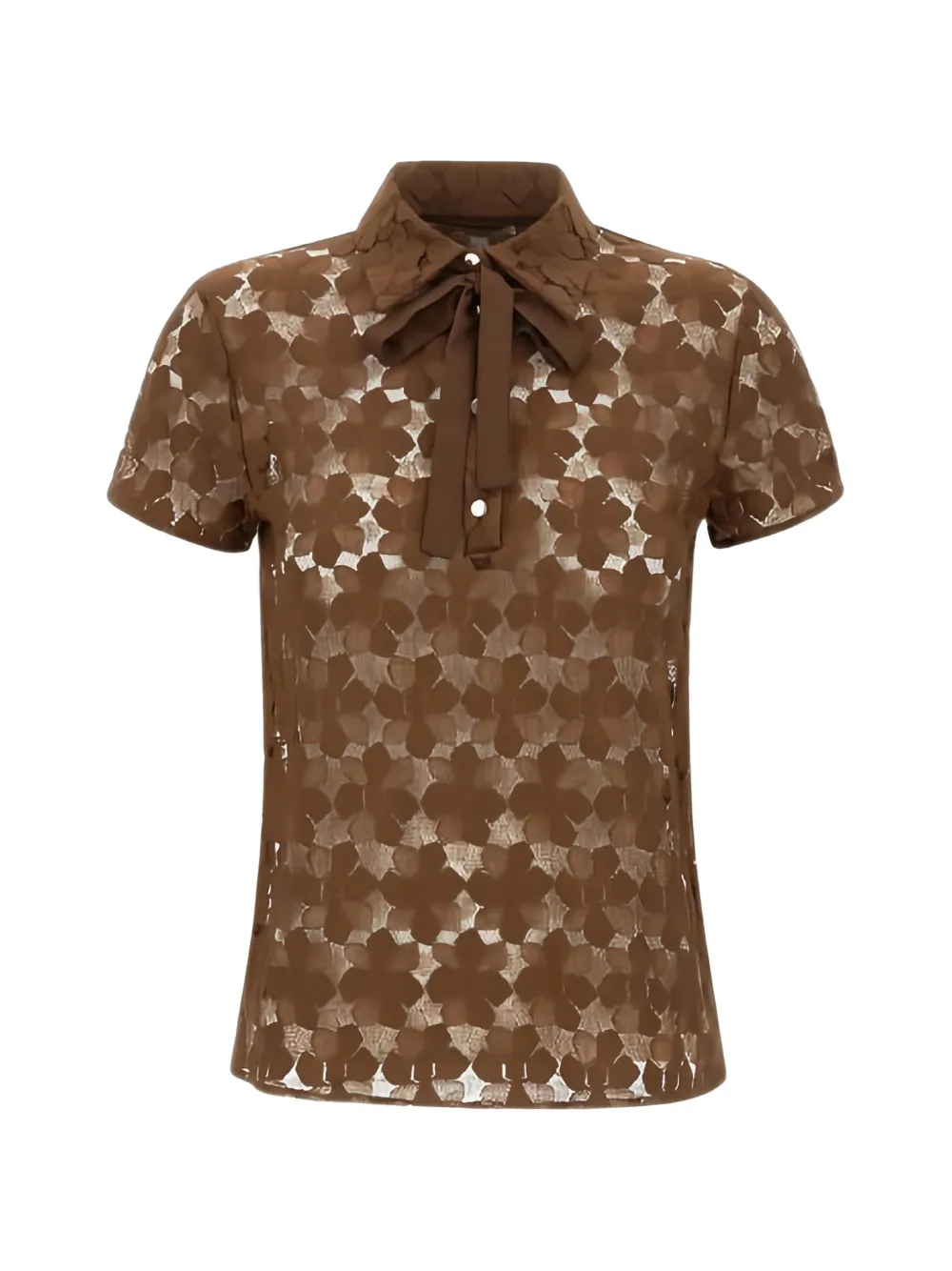 Max Mara Mstvello floral tie polo shirt - Marrone