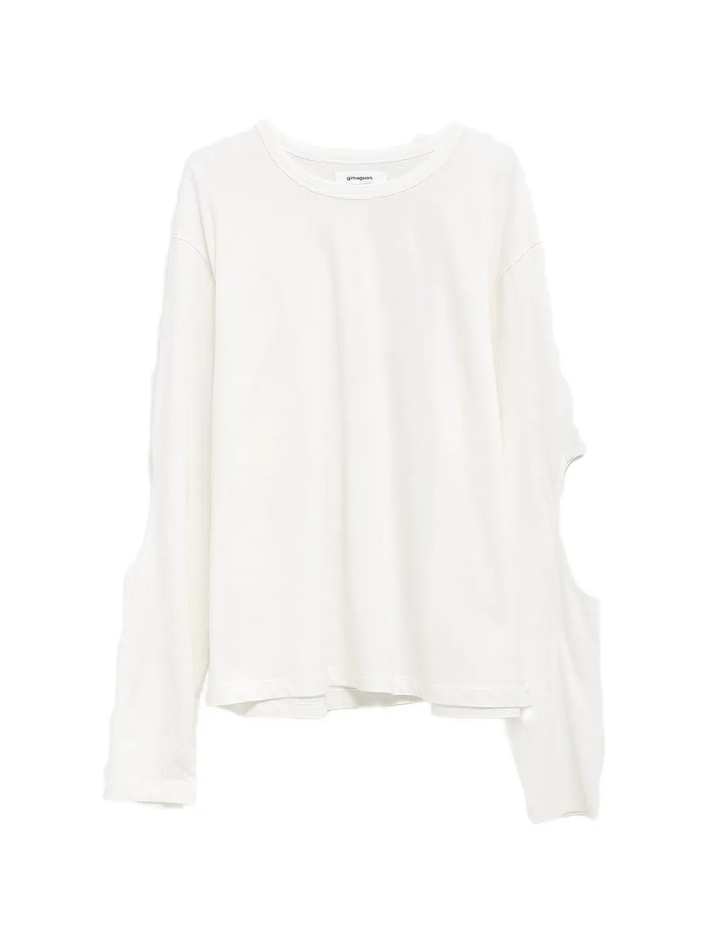 Gimaguas Julian cut out-elbows long-sleeved cotton T-shirt - Bianco