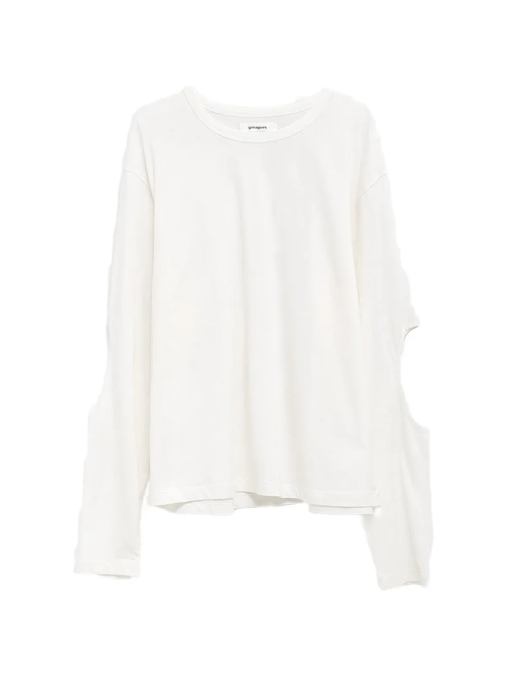 Gimaguas Julian cut out-elbows long-sleeved cotton T-shirt - Bianco