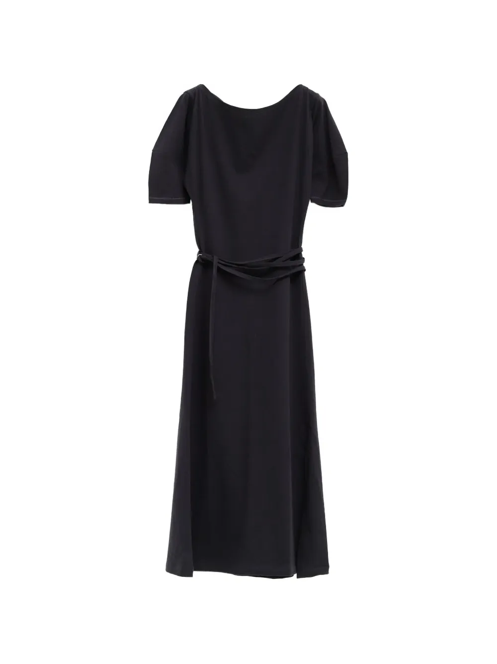 LEMAIRE off-shoulder tie-waist midi dress - Nero