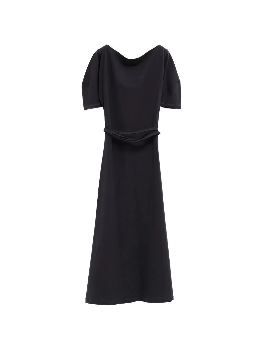 LEMAIRE Off-shoulder midi-jurk met gestrikte taille Zwart