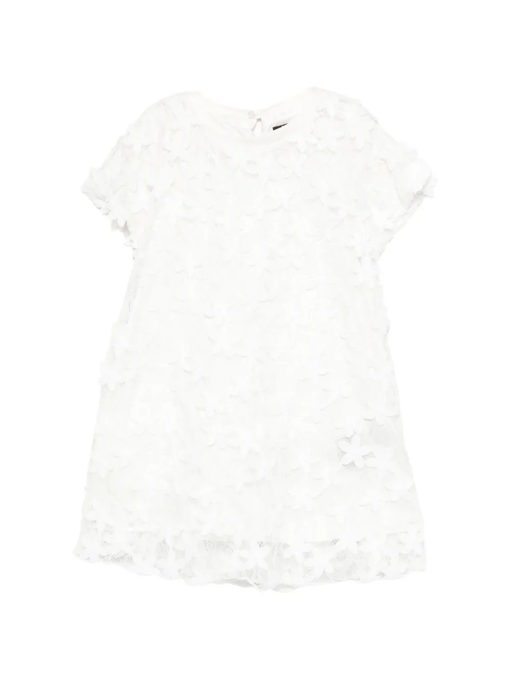 Balmain Kids floral-lace dress - Bianco