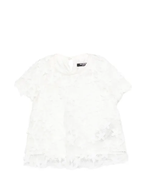 Balmain Kids blusa con encaje floral