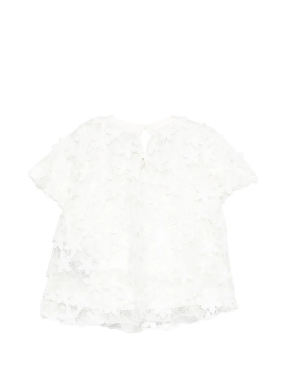 Balmain Kids Shirt met bloemenkant Wit