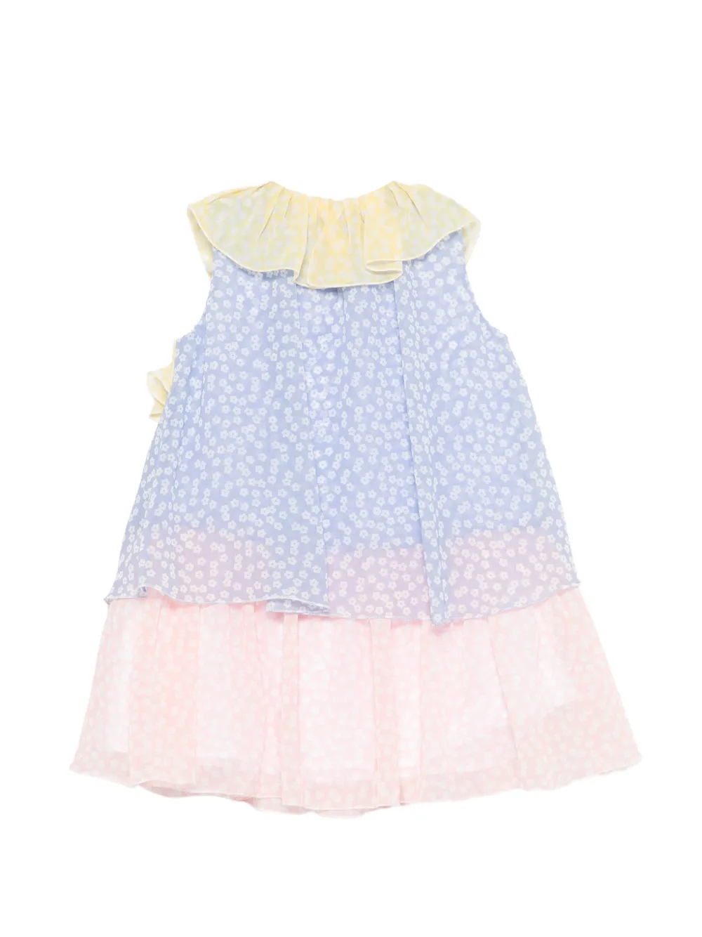 Stella McCartney Kids Jurk met ruches en bloemenprint Blauw