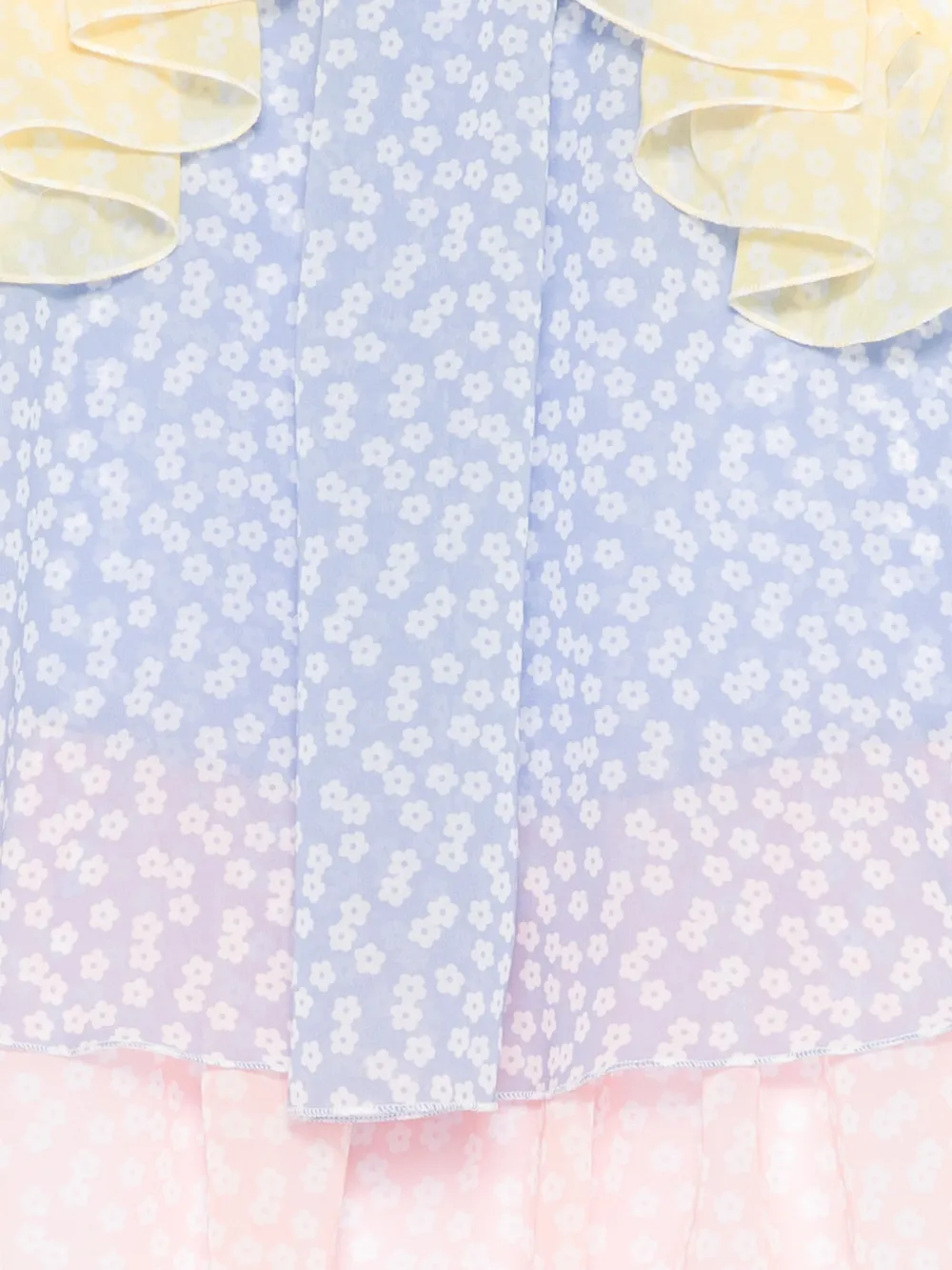 Stella McCartney Kids Jurk met ruches en bloemenprint Blauw