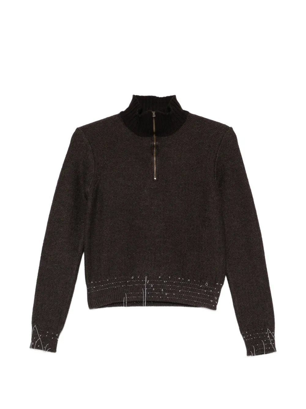 Maison Margiela half-zip sweater - Brown