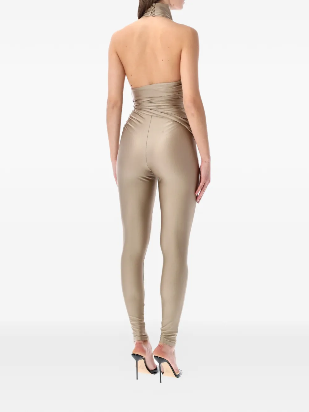  The Andamane Tatiana Halter-neck Knot Jumpsuit - Neutrals 
