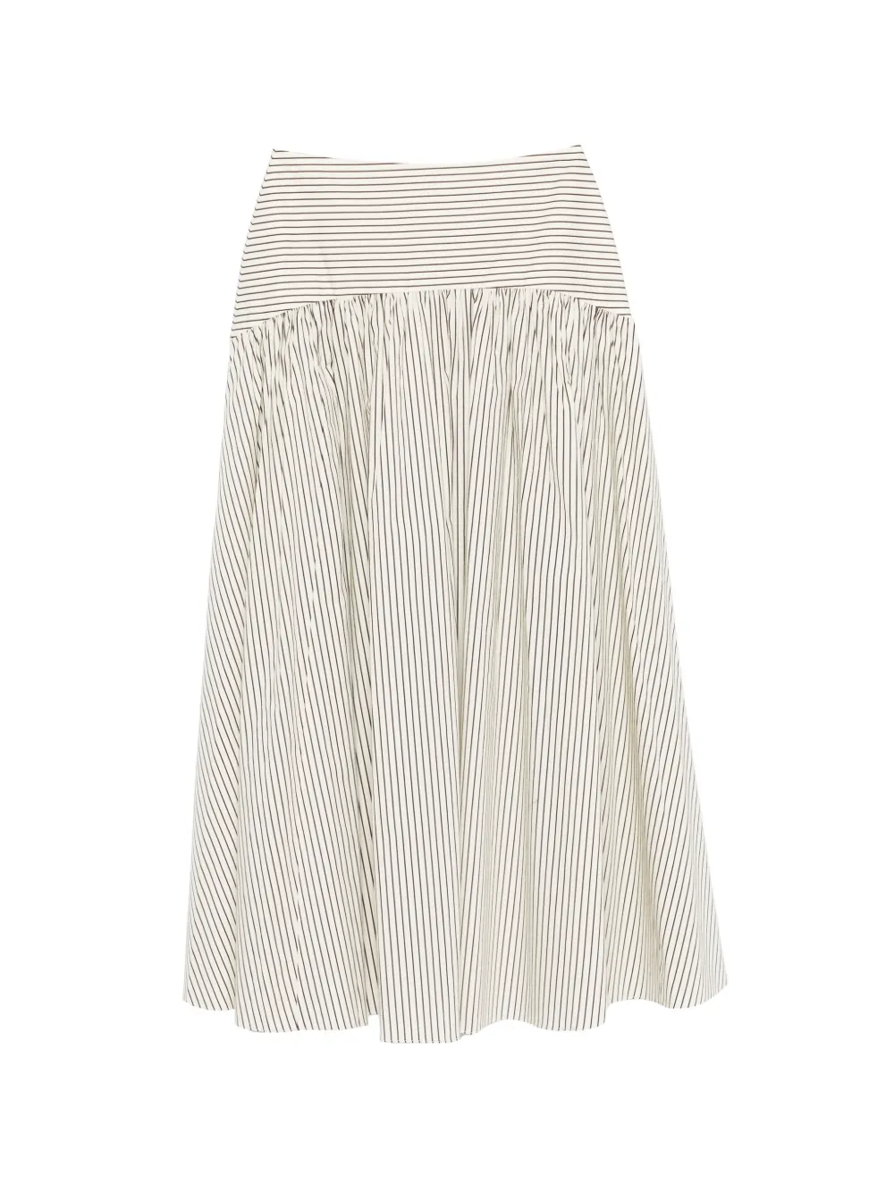 STAUD stripped panelled midi skirt - Toni neutri