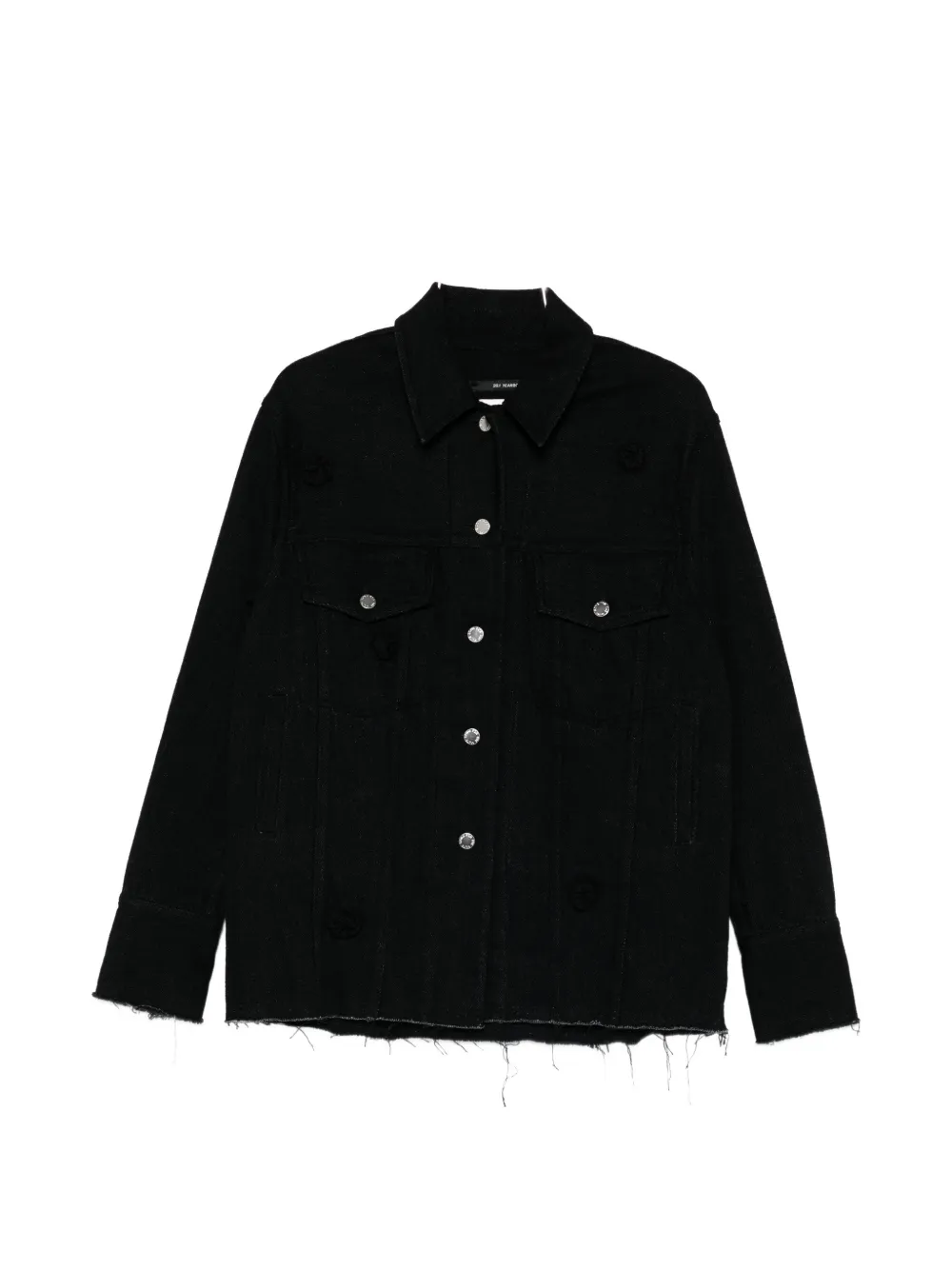 Song For The Mute 'Daisy' button distressed jacket - Nero