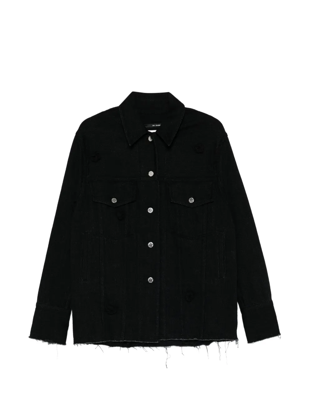 Song For The Mute 'Daisy' button distressed jacket - Nero