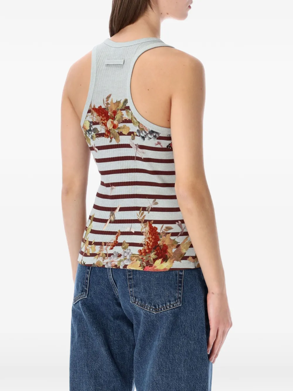 Jean Paul Gaultier Geribbelde tanktop Blauw