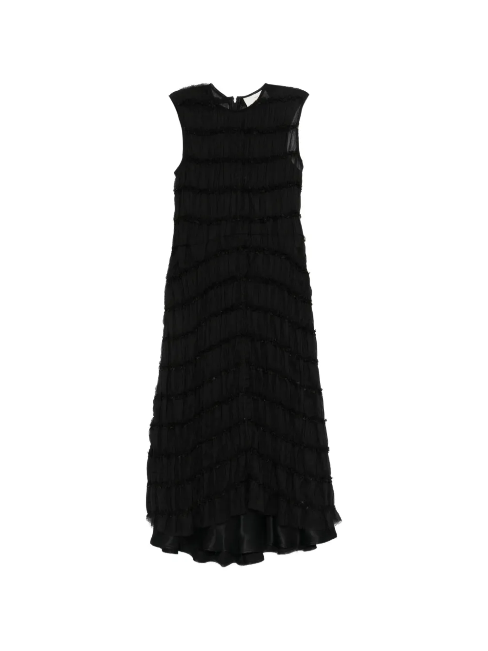 Song For The Mute ruffled midi dress (set of two) - Nero