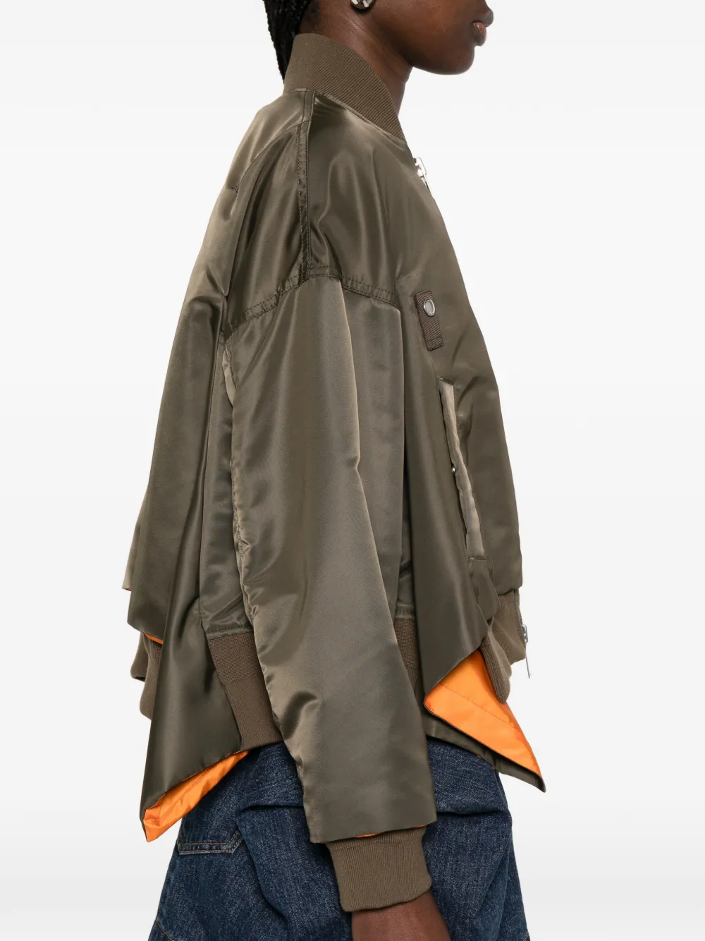 sacai Bomberjack met rits Groen