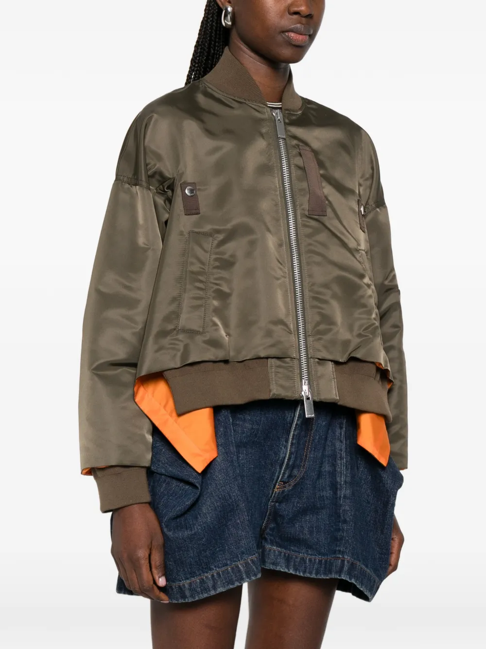 sacai Bomberjack met rits Groen