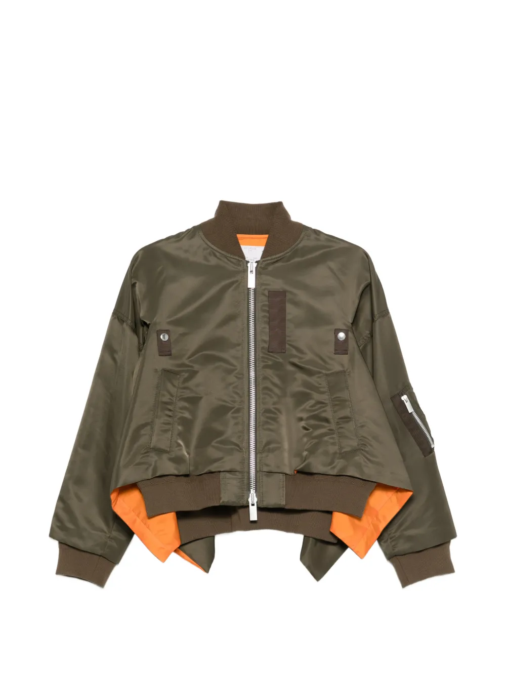 sacai zip-up bomber jacket - Verde