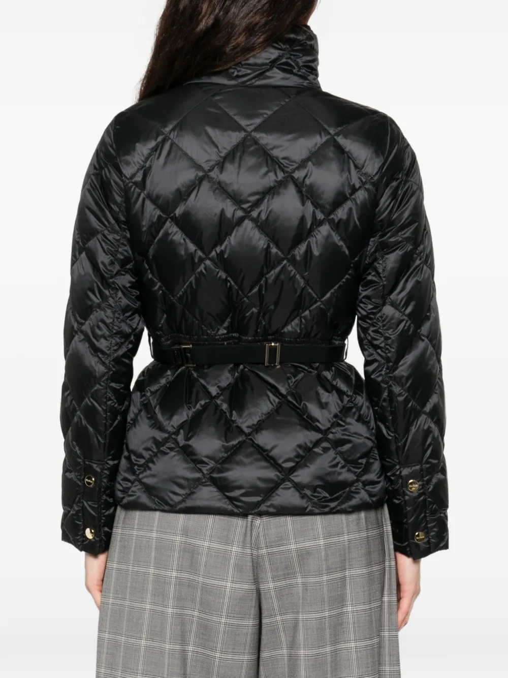 Max Mara Mtcsoftb gewatteerd jack met ceintuur Zwart