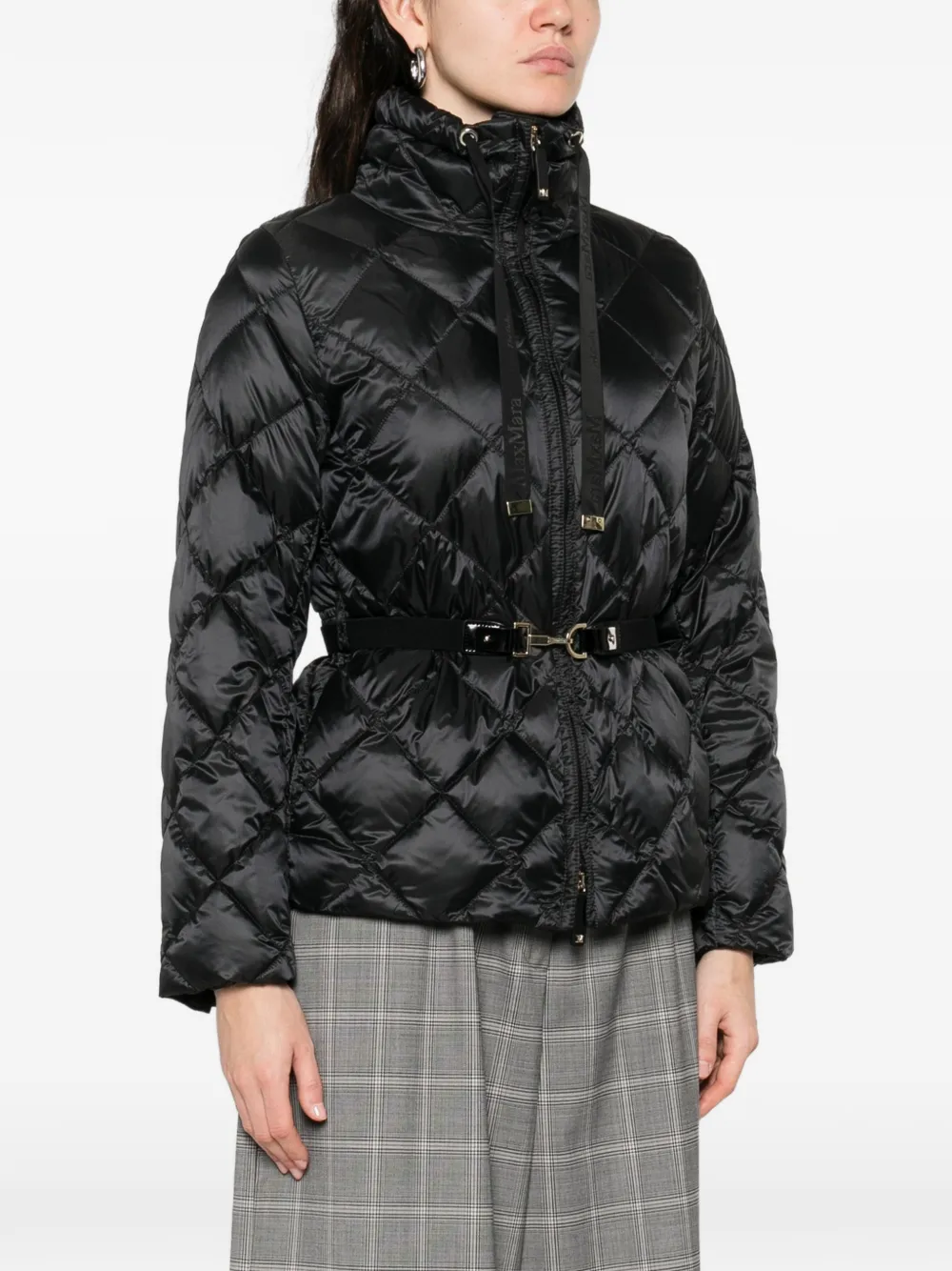 Max Mara Mtcsoftb gewatteerd jack met ceintuur Zwart