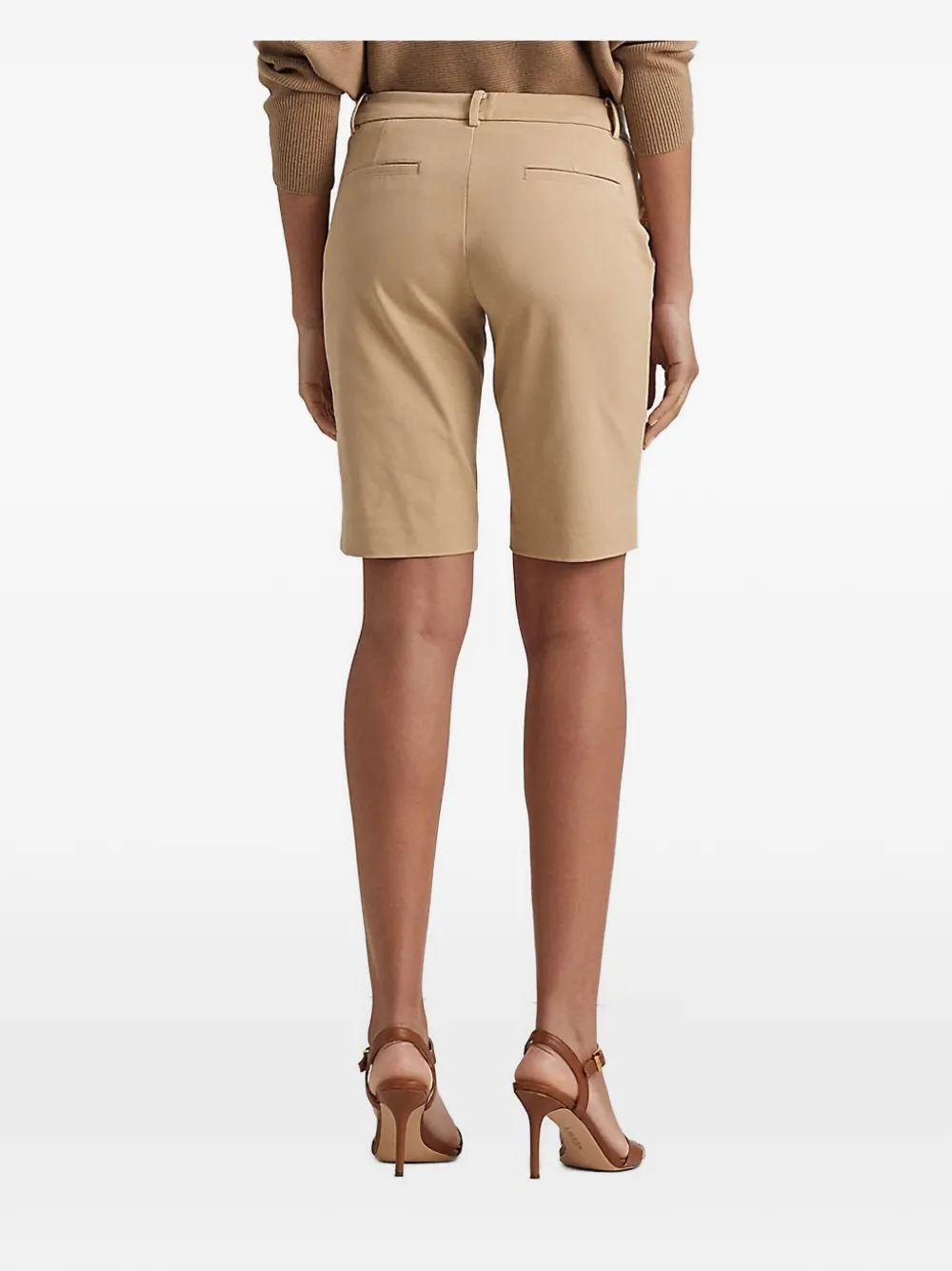 Lauren Ralph Lauren Lichtbeige shorts met riemlussen