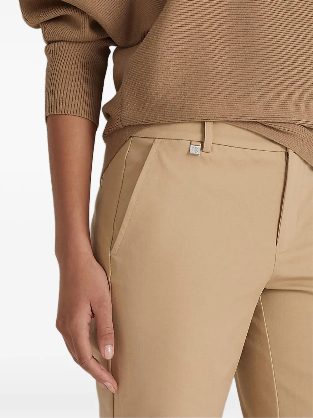 Lauren Ralph Lauren Lichtbeige shorts met riemlussen